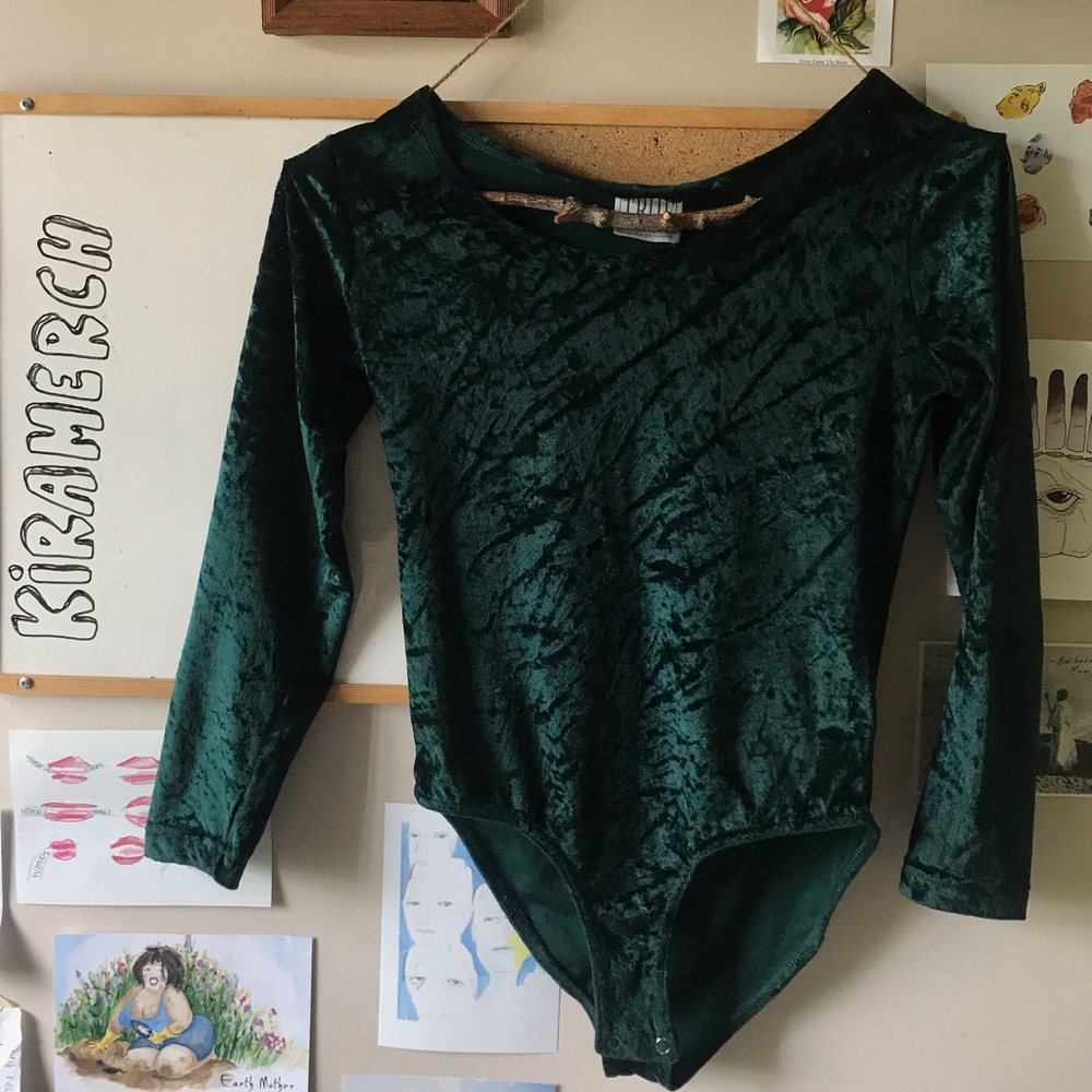 Dark Green Velvet Bodysuit